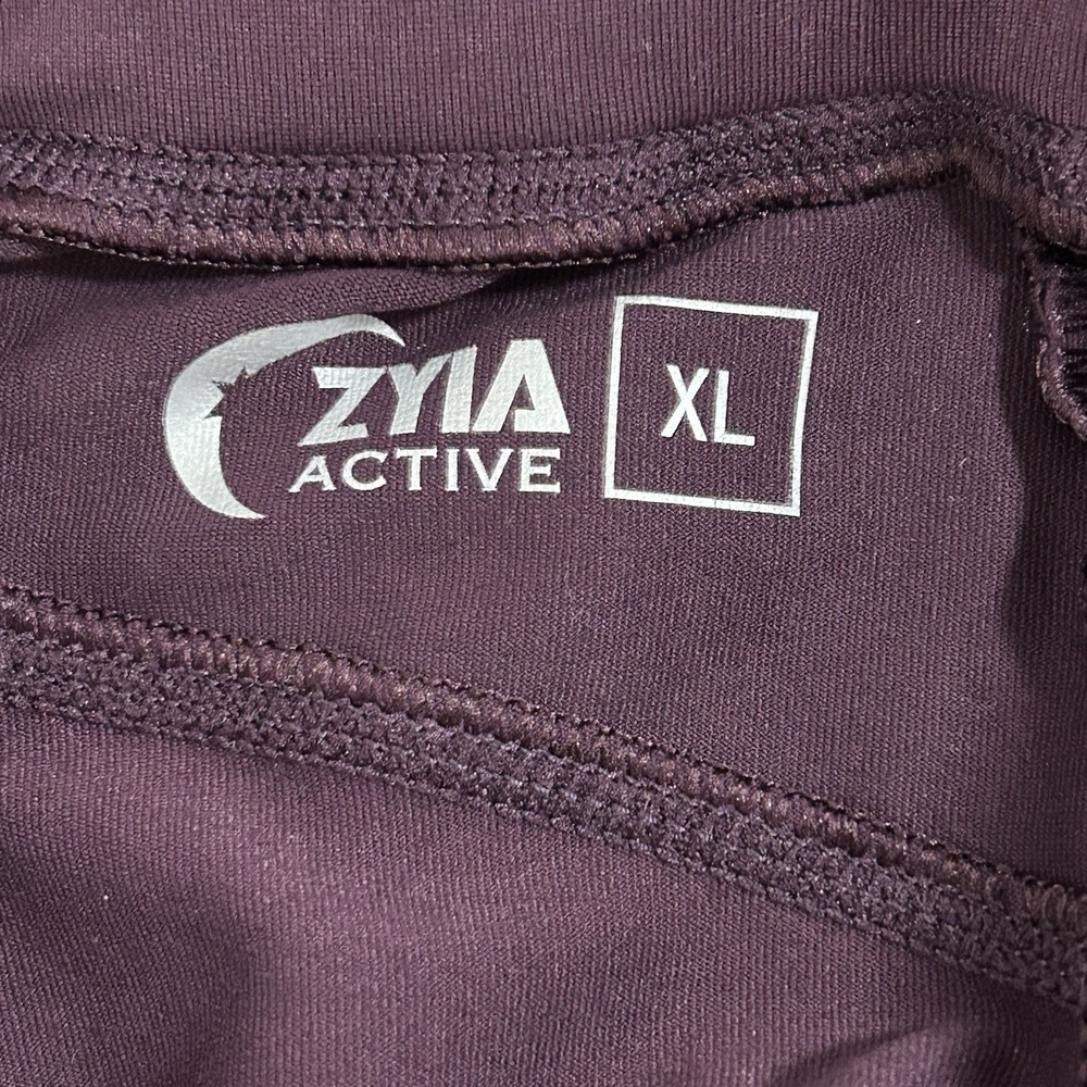 ZYIA Active Unwind Joggers Womens XL Plum Maroon Stretch Pants Drawstring EUC - Picture 3 of 10